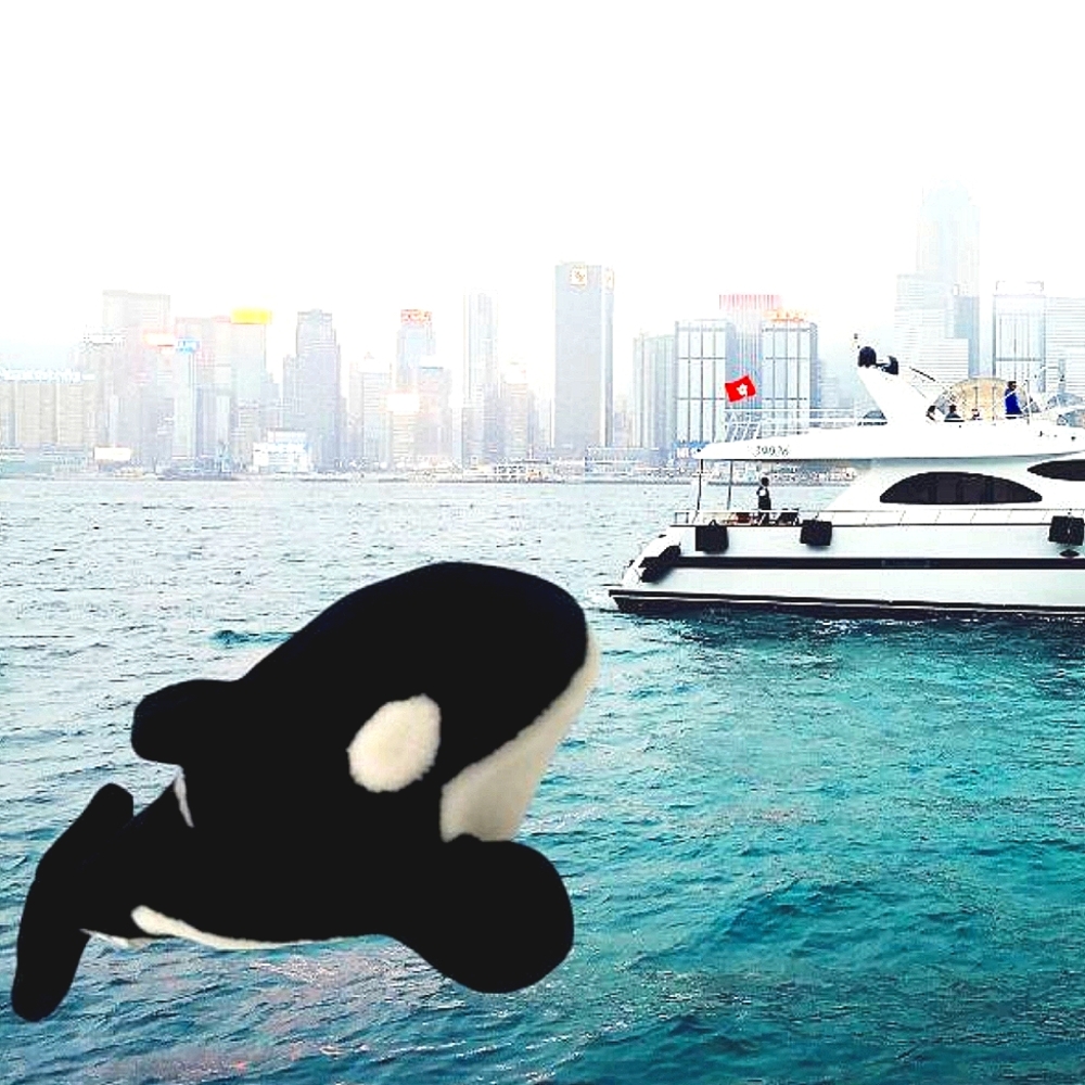SeaWorld Orca Plush Shamu Killer Whale 15" Stuffed Animal Vintage
